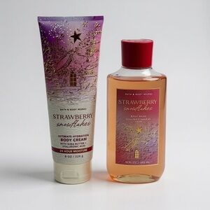 Bath & Body Works Strawberry Snowflakes Body Cream & Body Wash Gift Set NWT
